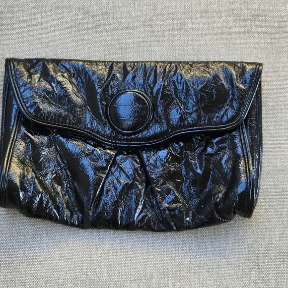 Handbags - Black Crinkle Clutch Wallet Envelope